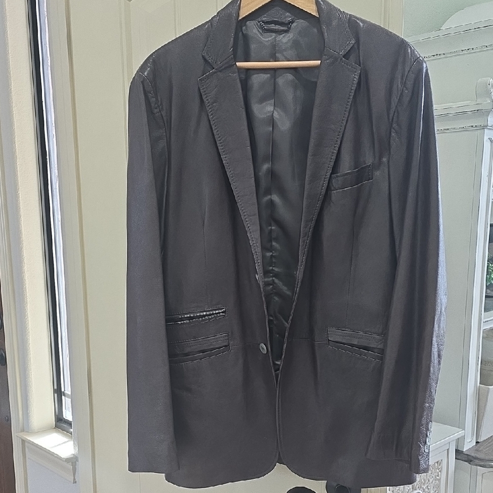 Brown Leather Versace Jacket
